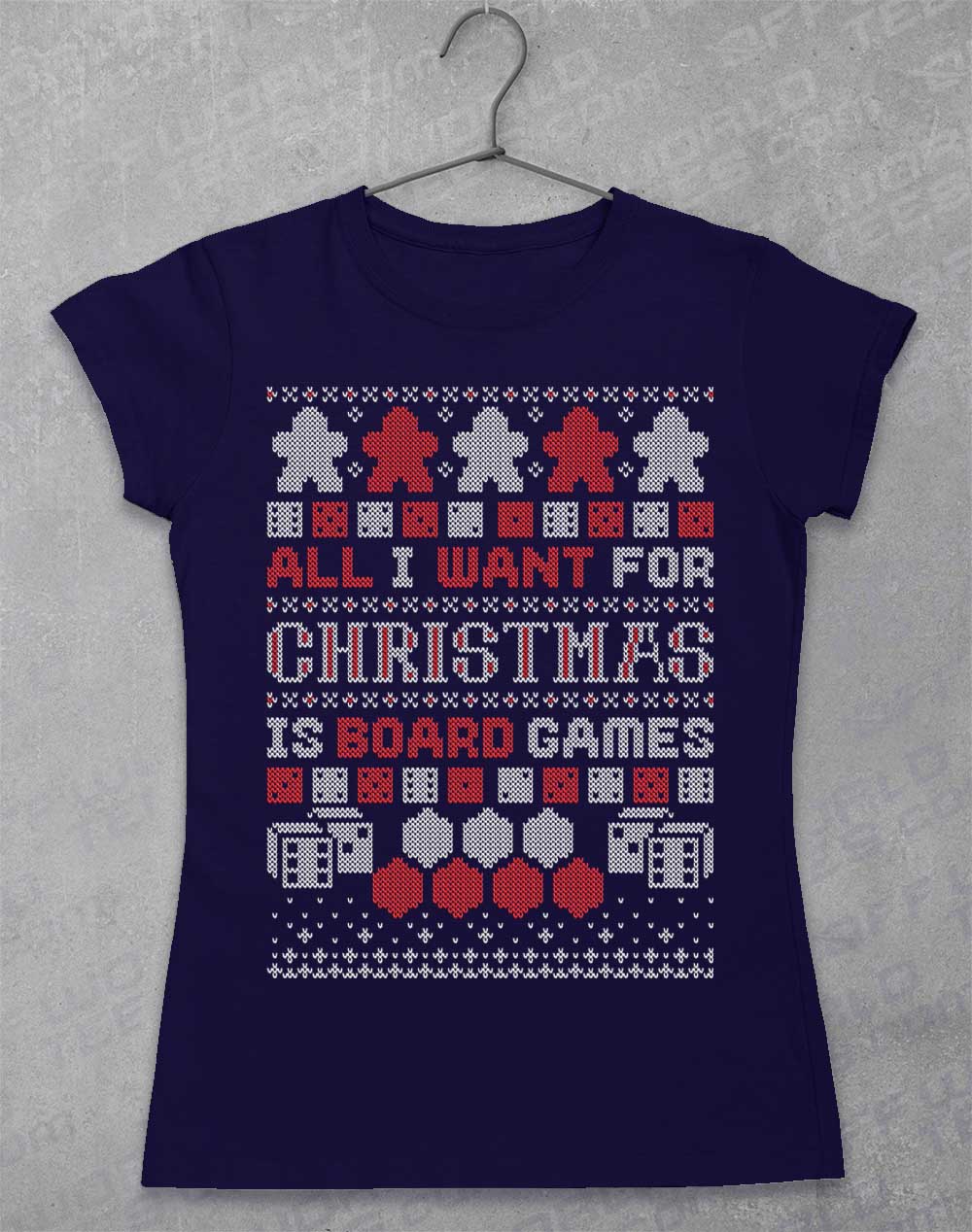 Navy - All I Want for Xmas is Board Games Women's T-Shirt