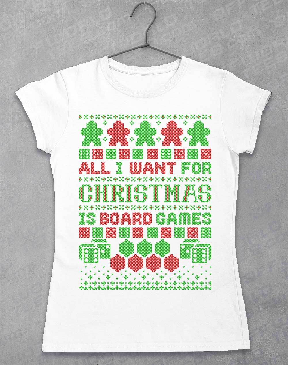 White - All I Want for Xmas is Board Games Women's T-Shirt