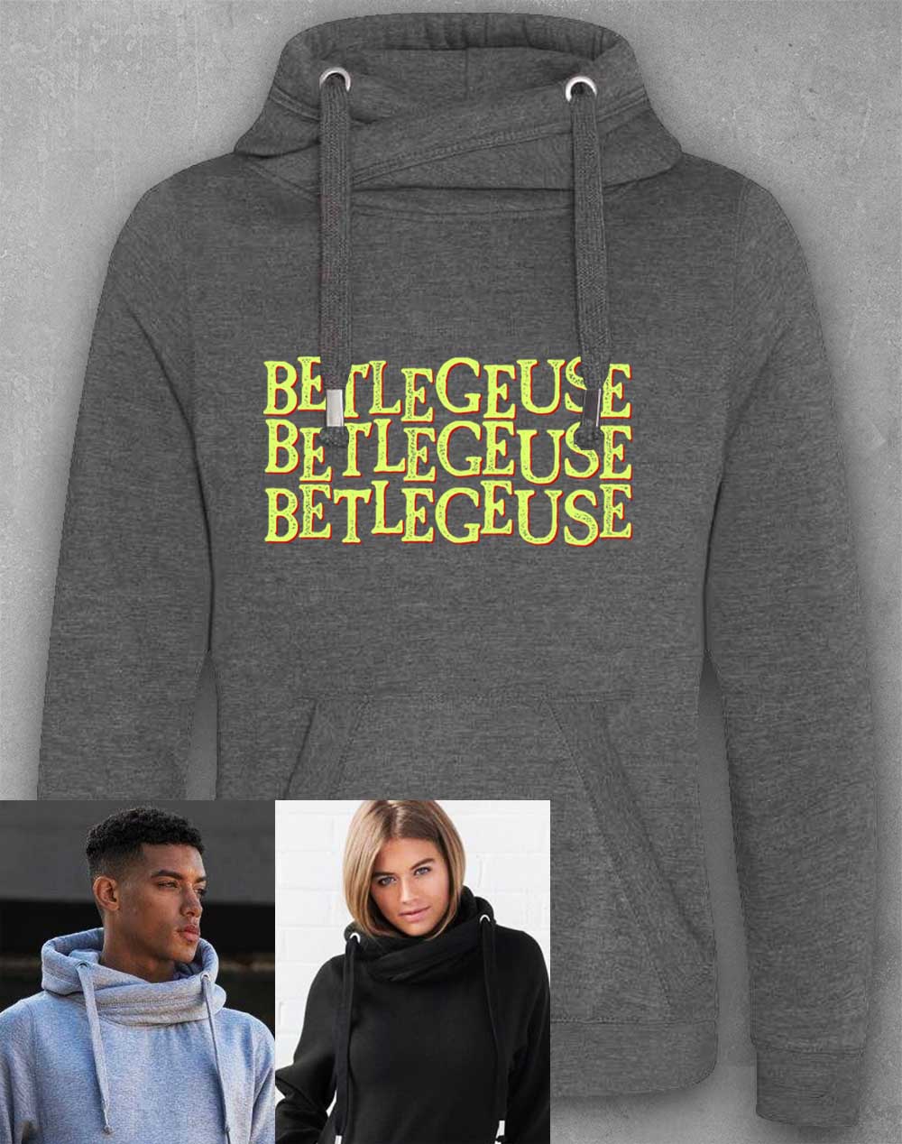 Charcoal - Betelgeuse Betelgeuse Betelgeuse Chunky Cross Neck Hoodie