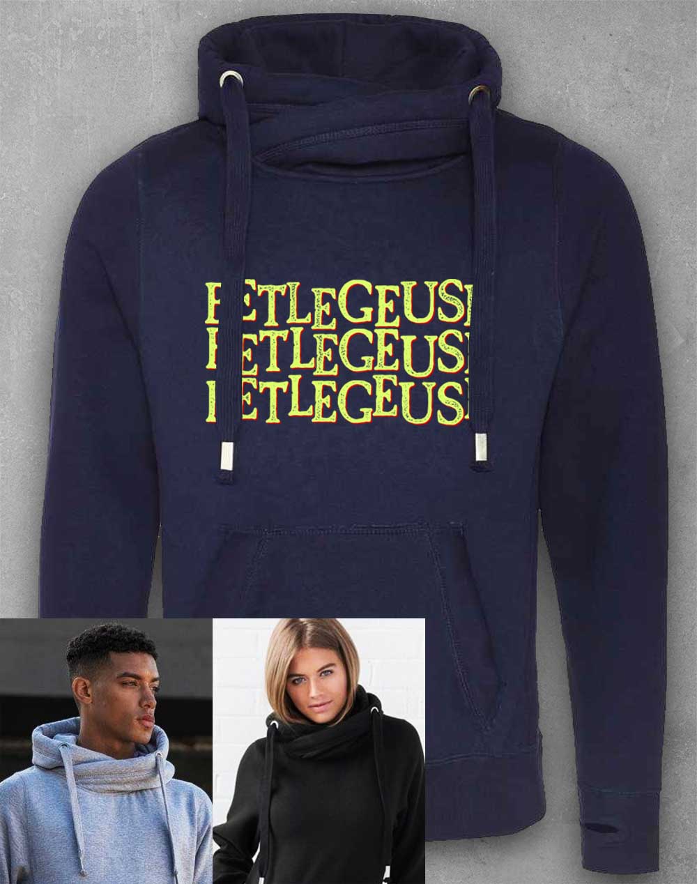 Oxford Navy - Betelgeuse Betelgeuse Betelgeuse Chunky Cross Neck Hoodie