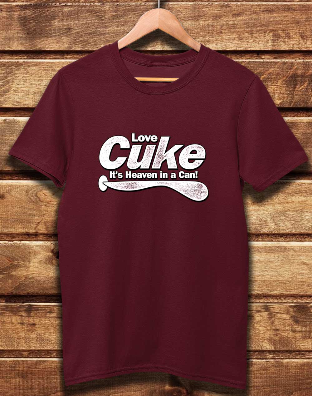 Burgundy - DELUXE Cuke Heaven in a Can Organic Cotton T-Shirt