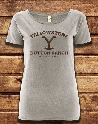 Melange Grey - DELUXE Dutton Ranch Montana Organic Scoop Neck T-Shirt