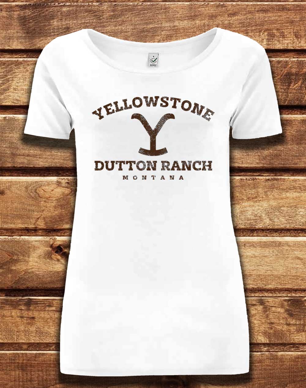 White - DELUXE Dutton Ranch Montana Organic Scoop Neck T-Shirt