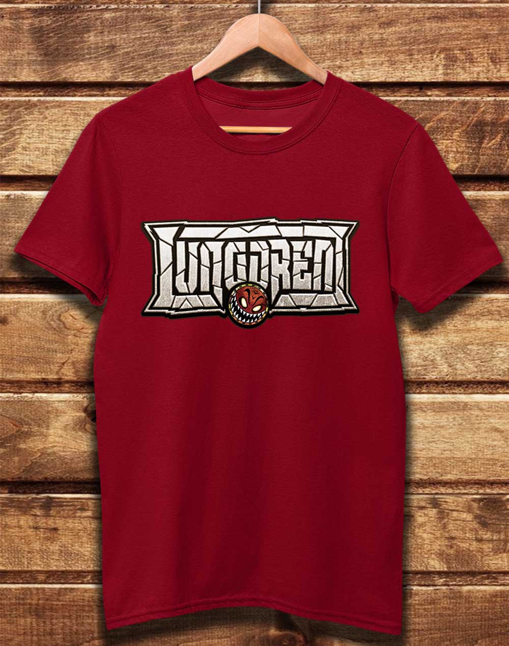 Dark Red - DELUXE LUNGDREN Smashed Logo Organic Cotton T-Shirt