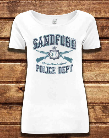 White - DELUXE Sandford Police Dept Organic Scoop Neck T-Shirt