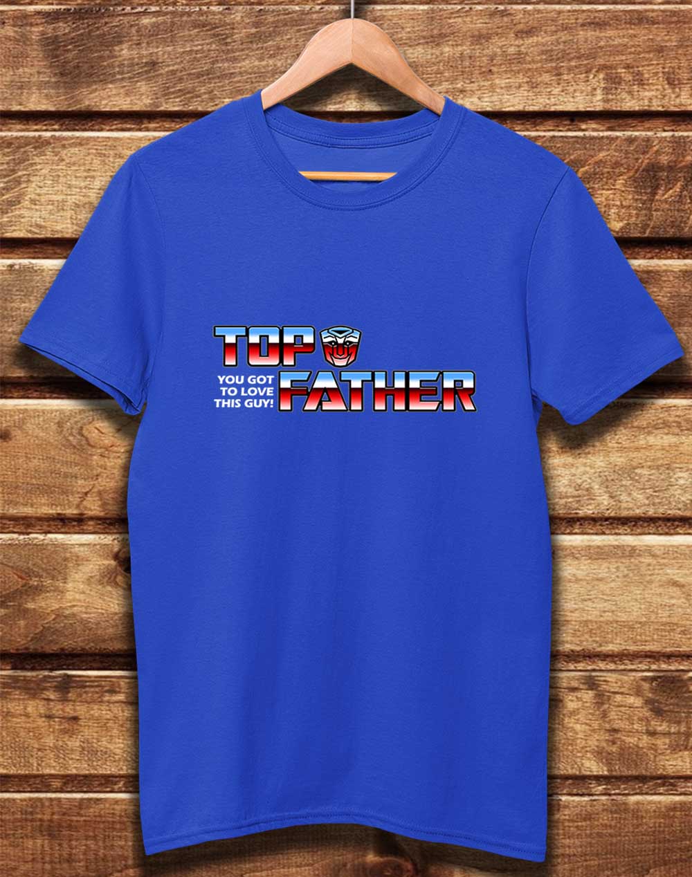 Bright Blue - DELUXE Top Father Organic Cotton T-Shirt
