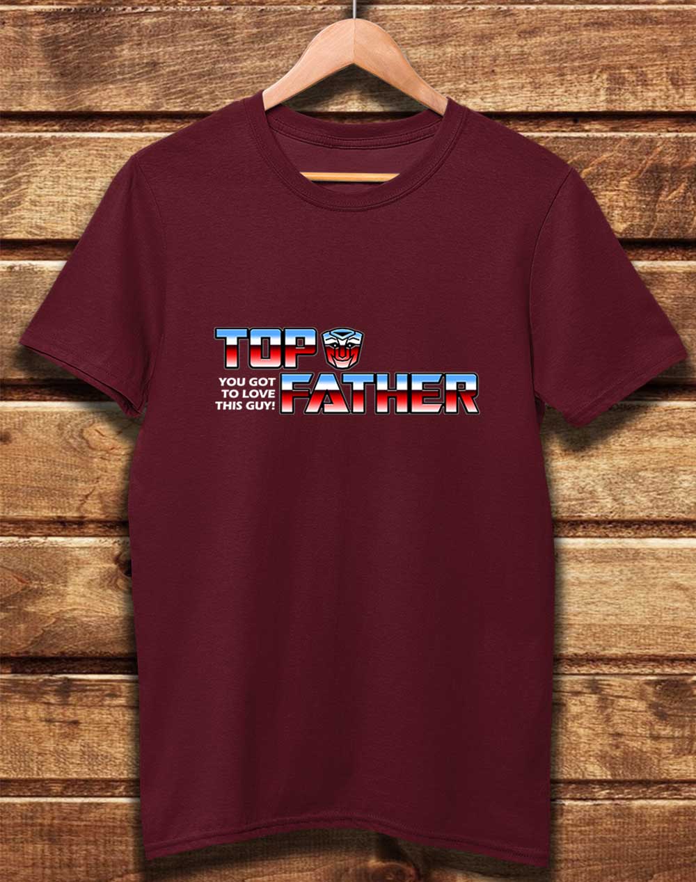 Burgundy - DELUXE Top Father Organic Cotton T-Shirt