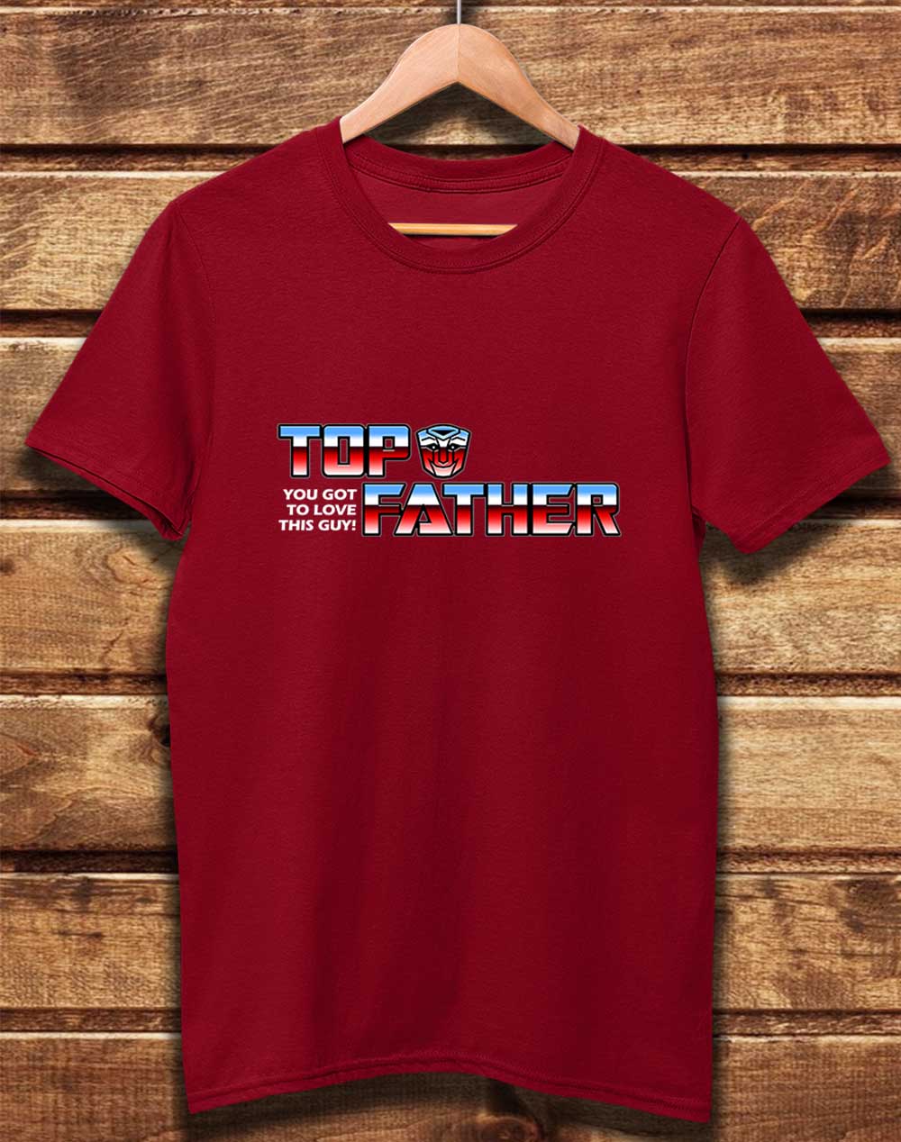 Dark Red - DELUXE Top Father Organic Cotton T-Shirt