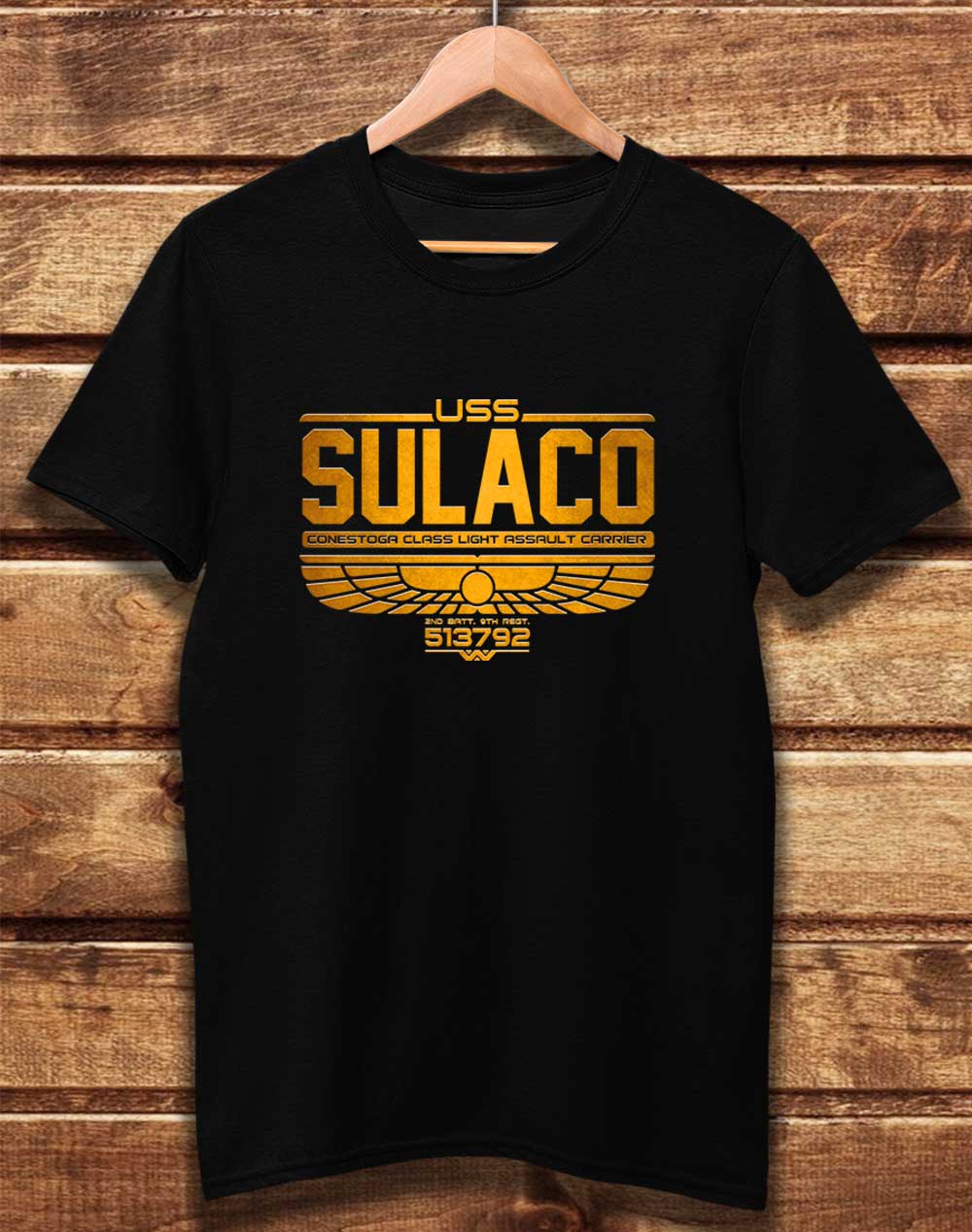 Black - DELUXE USS Sulaco Organic Cotton T-Shirt