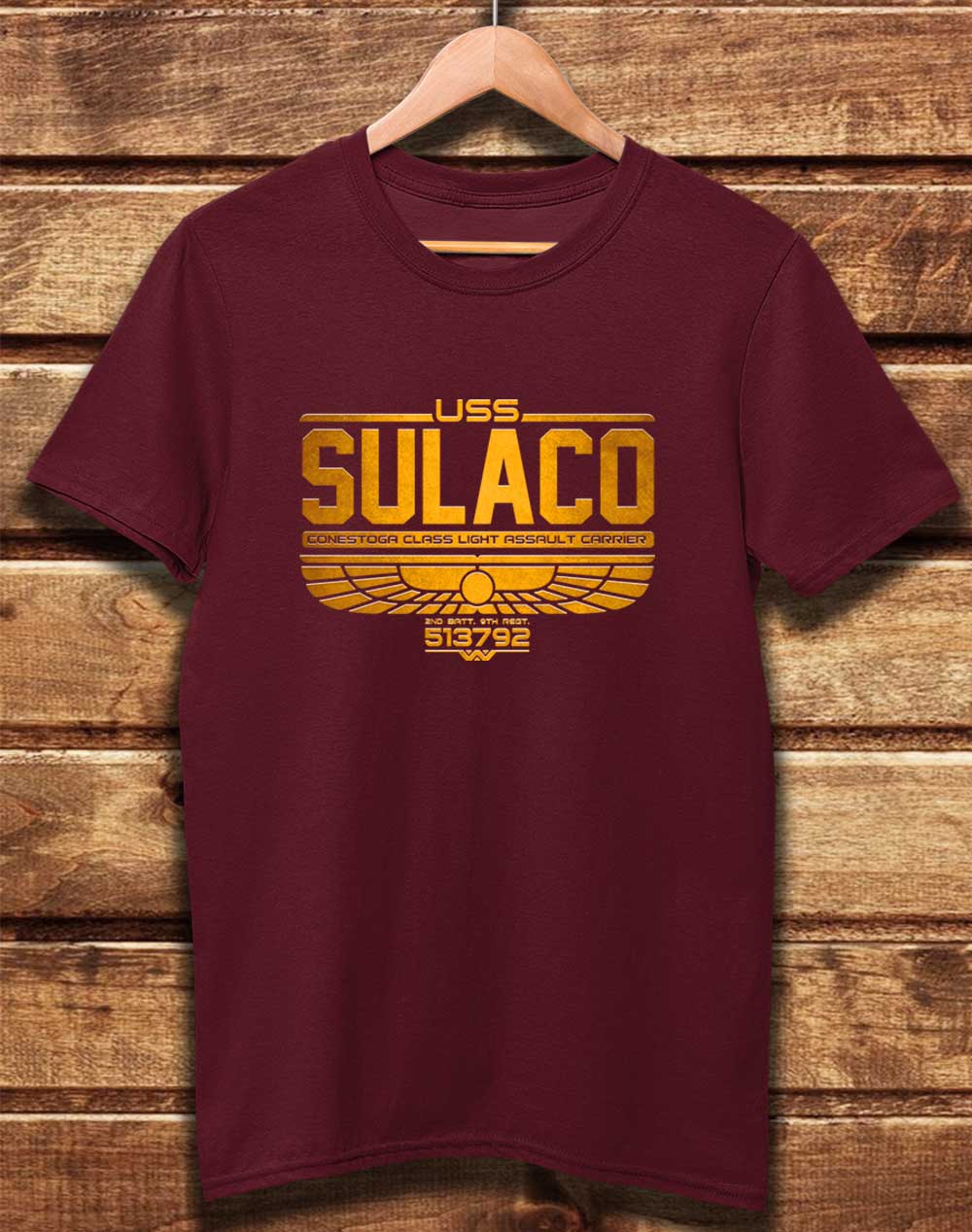 Burgundy - DELUXE USS Sulaco Organic Cotton T-Shirt