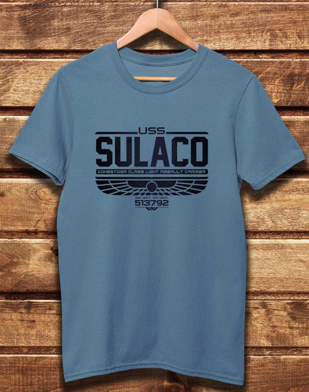 Faded Denim - DELUXE USS Sulaco Organic Cotton T-Shirt