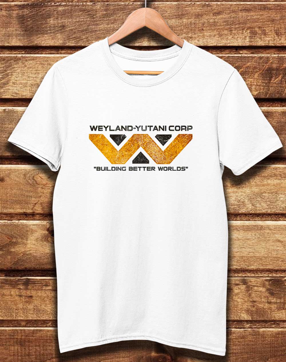 White - DELUXE Weyalnd Yutani Distressed Logo Organic Cotton T-Shirt
