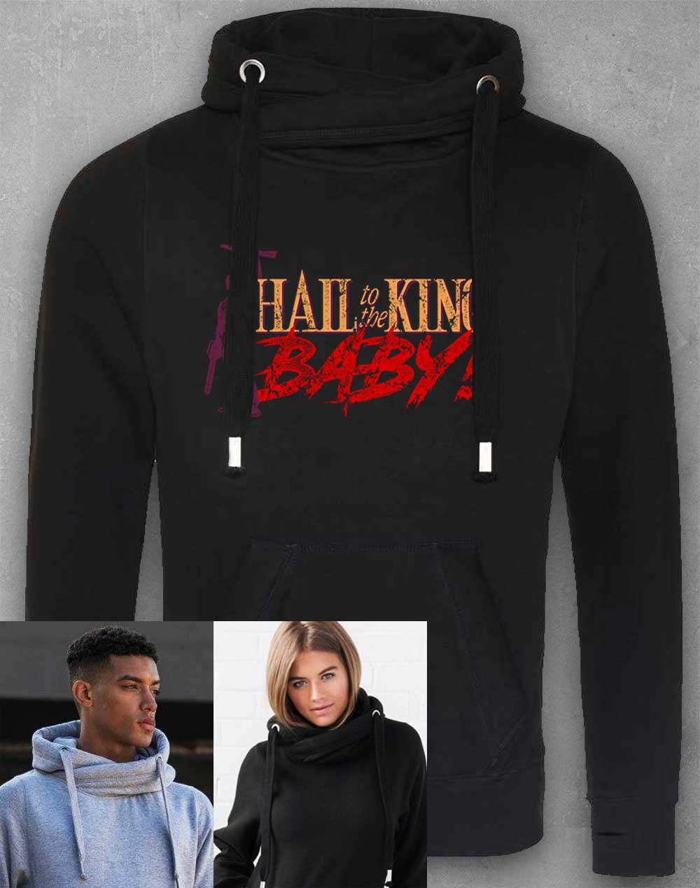 Jet Black - Hail to the King Baby Chunky Cross Neck Hoodie