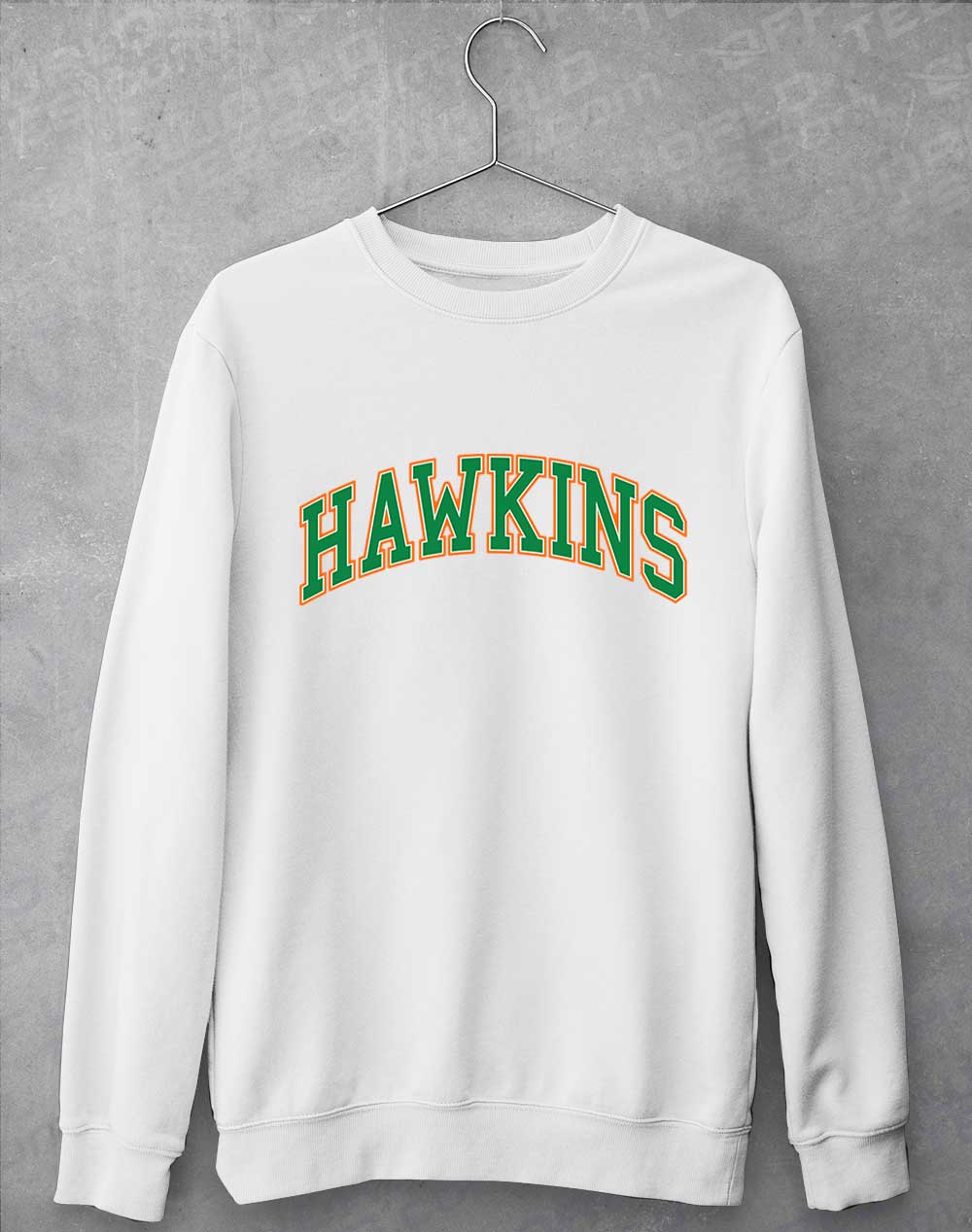 Arctic White - Hawkins High Arched Logo Sweatshirt