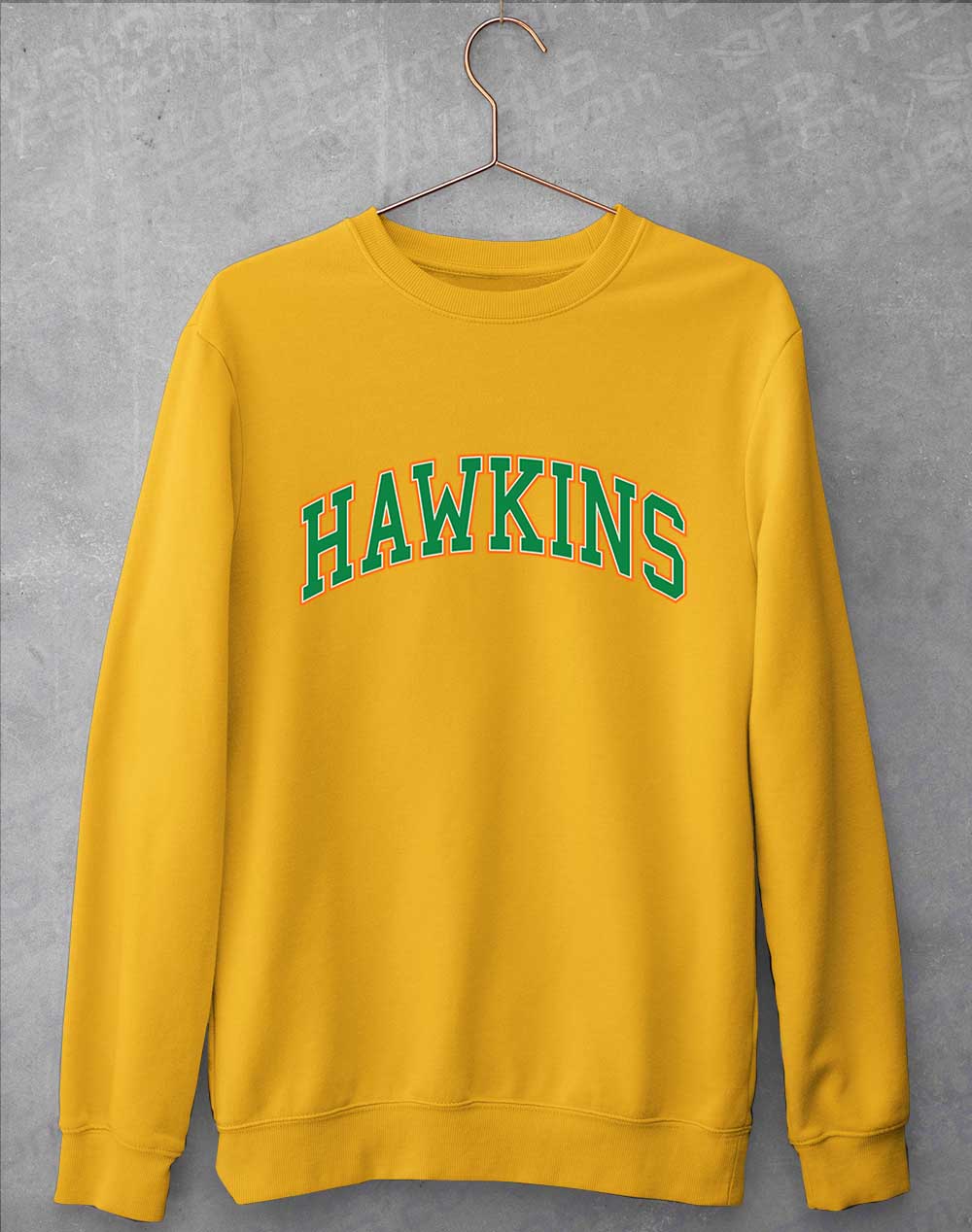 Gold - Hawkins High Arched Logo Sweatshirt
