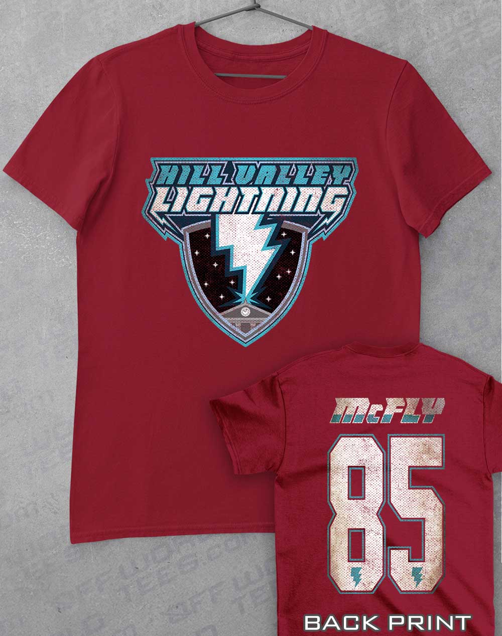 Cardinal Red - Hill Valley Lightning T-Shirt