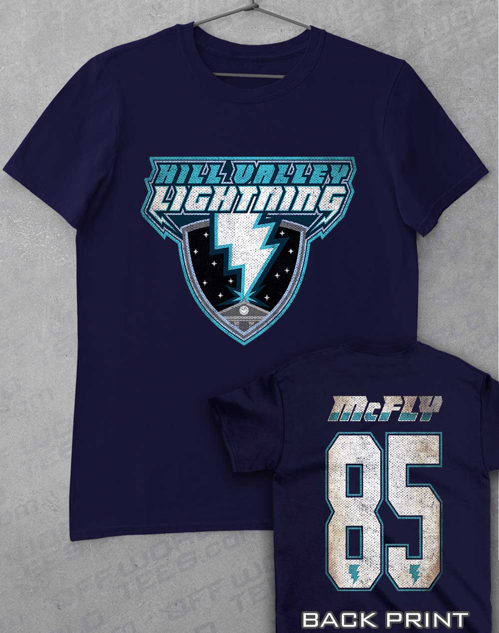 Navy - Hill Valley Lightning T-Shirt