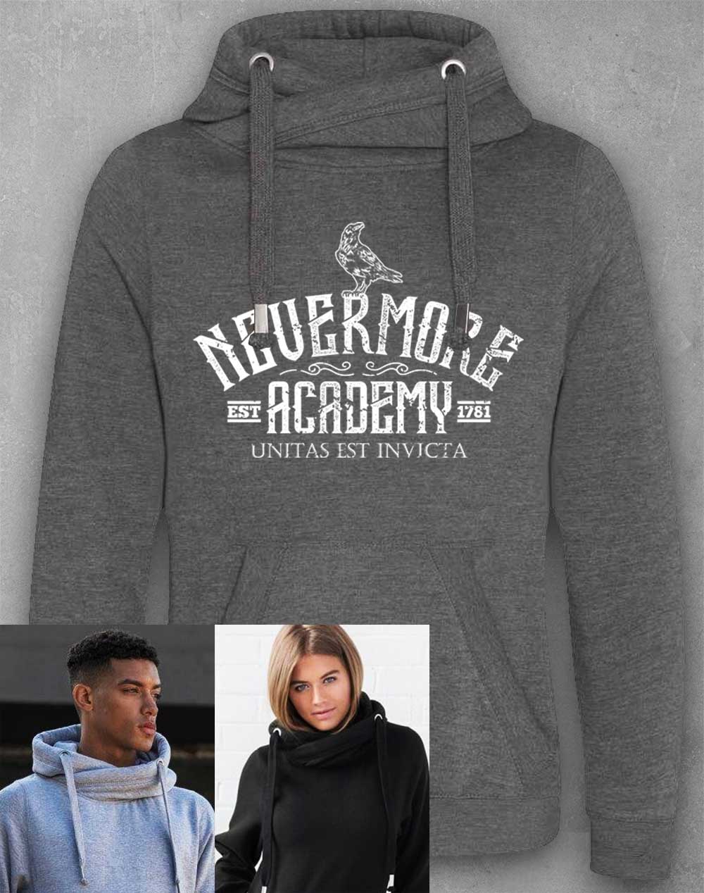 Charcoal - Nevermore Academy Chunky Cross Neck Hoodie