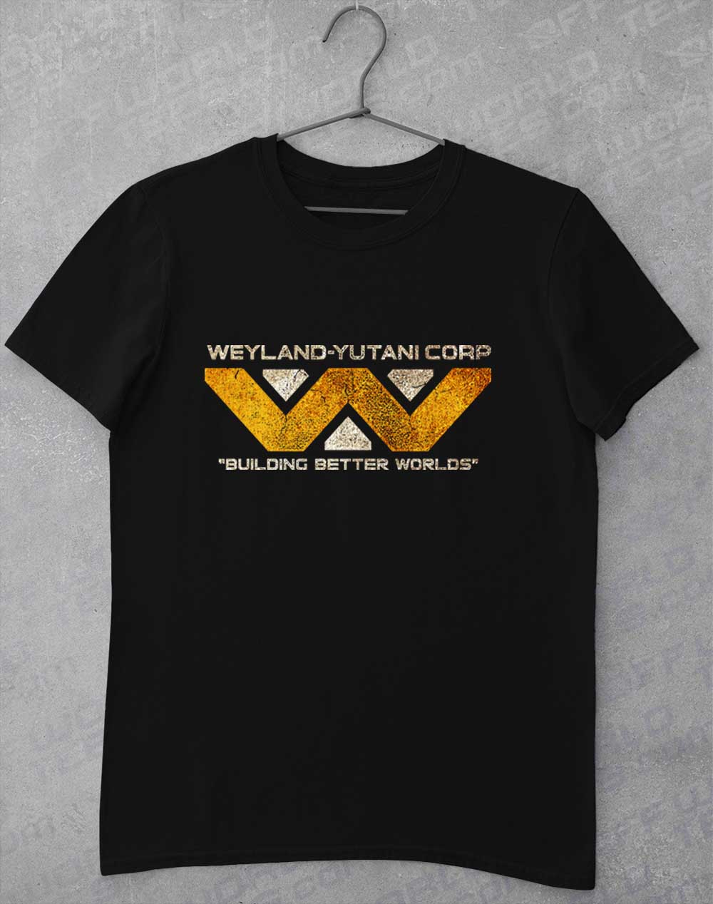 Black - Weyalnd Yutani Distressed Logo T-Shirt