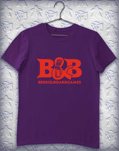 B&B Beers and Boardgames T-Shirt S / Purple  - Off World Tees