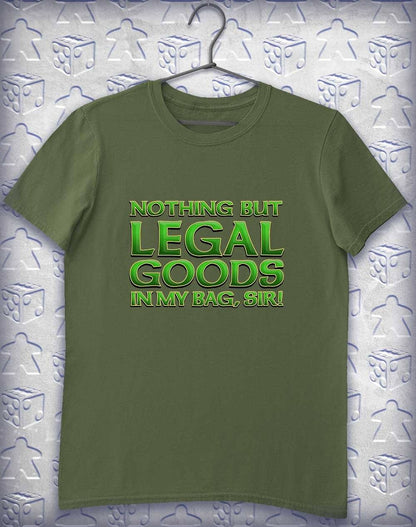 Legal Goods in my Bag Alphagamer T-Shirt S / Military Green  - Off World Tees
