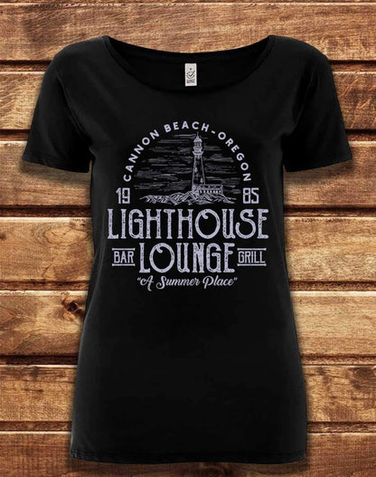 DELUXE Lightouse Lounge 1985 Organic Scoop Neck T-Shirt 8-10 / Black  - Off World Tees