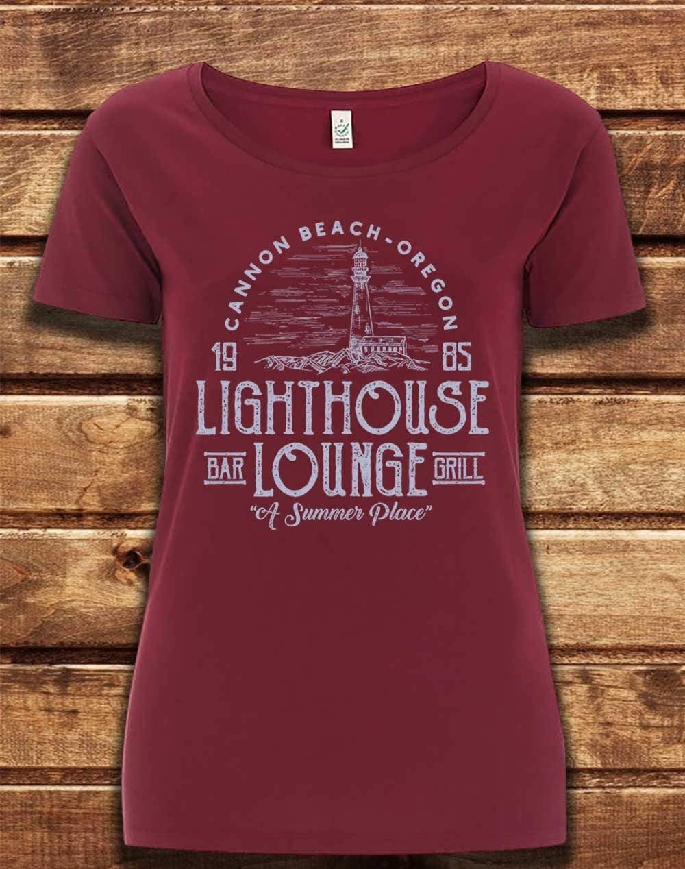 DELUXE Lightouse Lounge 1985 Organic Scoop Neck T-Shirt 8-10 / Burgundy  - Off World Tees