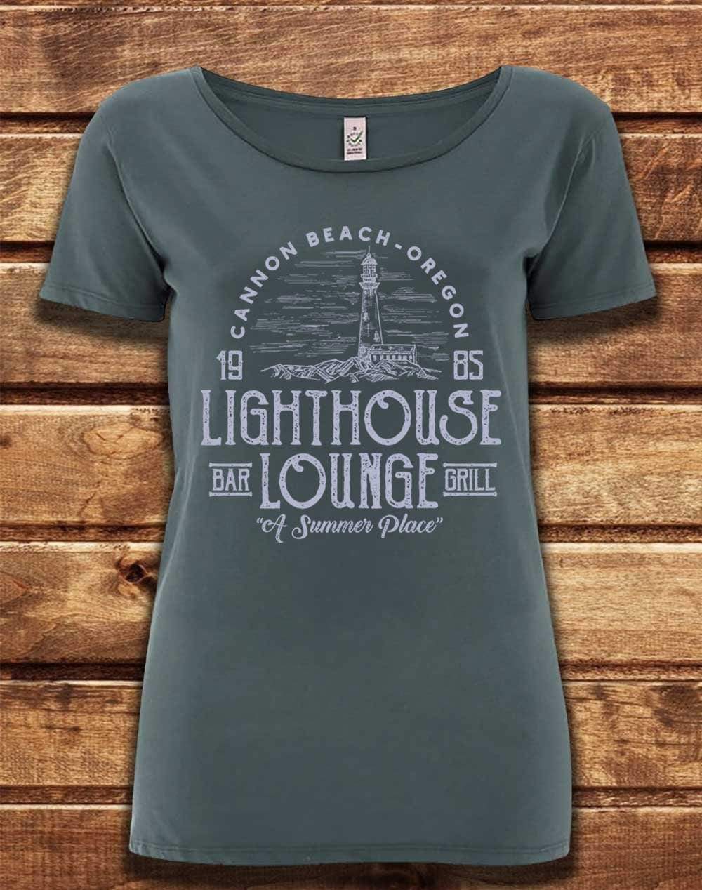 DELUXE Lightouse Lounge 1985 Organic Scoop Neck T-Shirt 8-10 / Light Charcoal  - Off World Tees