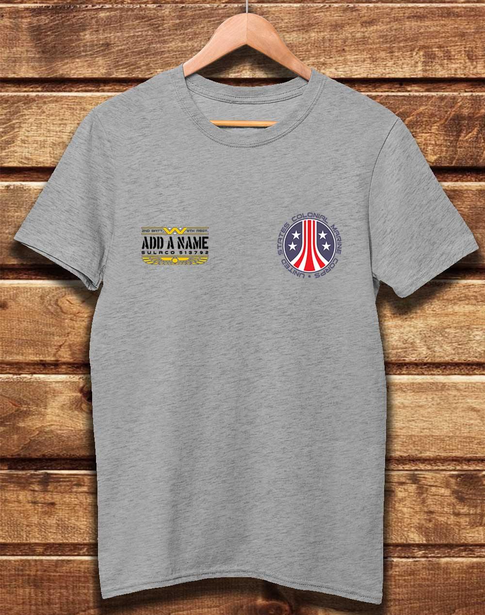 CUSTOMISABLE DELUXE Colonial Marine Organic Cotton T-Shirt XS / Melange Grey  - Off World Tees