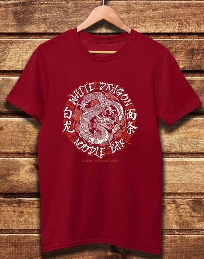 DELUXE White Dragon Noodle Bar Organic Cotton T-Shirt XS / Dark Red  - Off World Tees