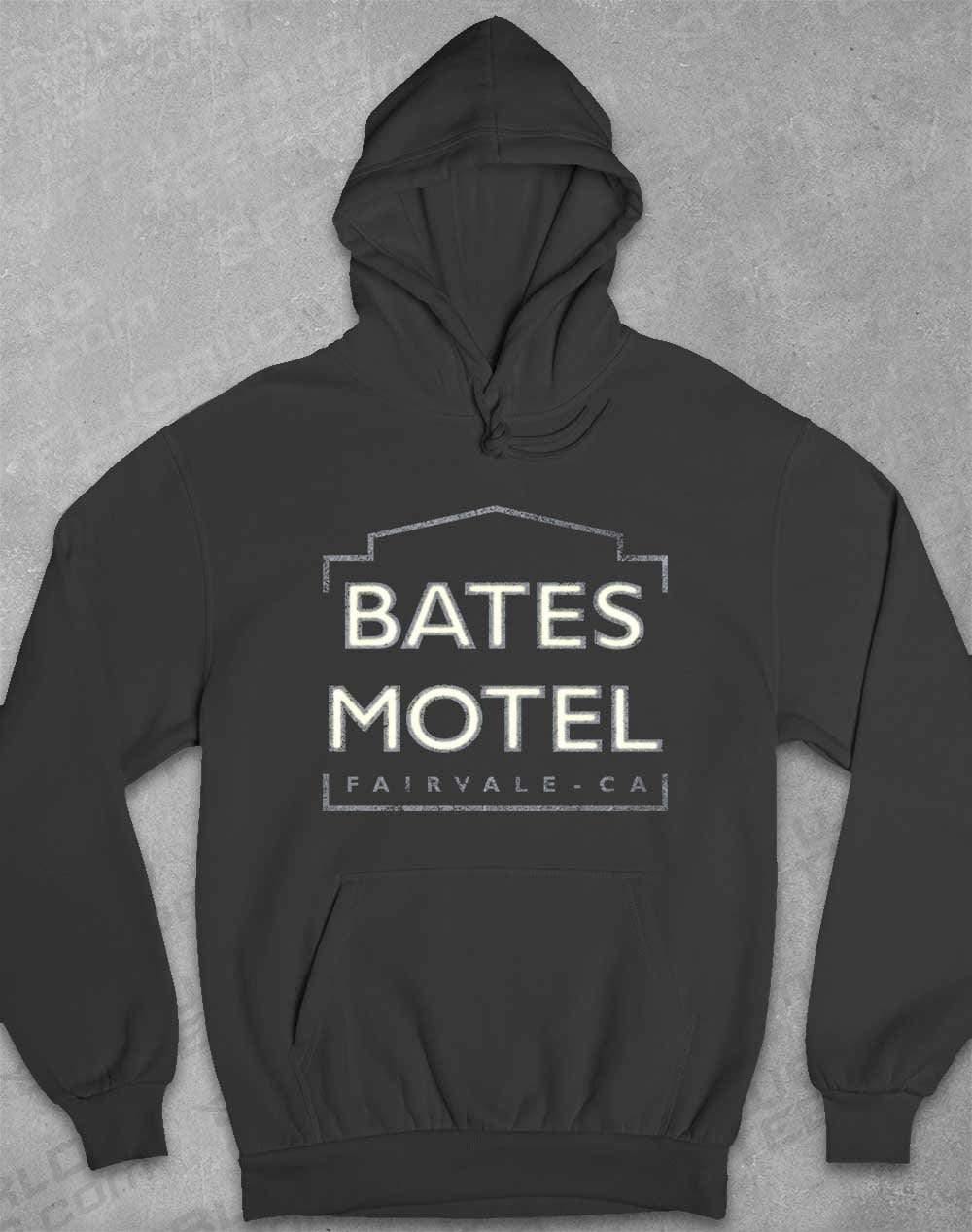Bates Motel Sign Hoodie XS / Charcoal - Off World Tees