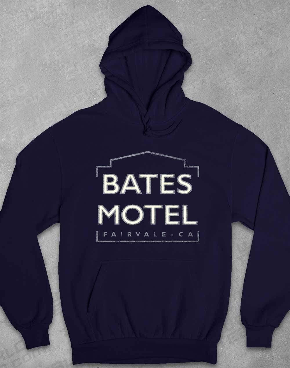 Bates Motel Sign Hoodie XS / Oxford Navy - Off World Tees