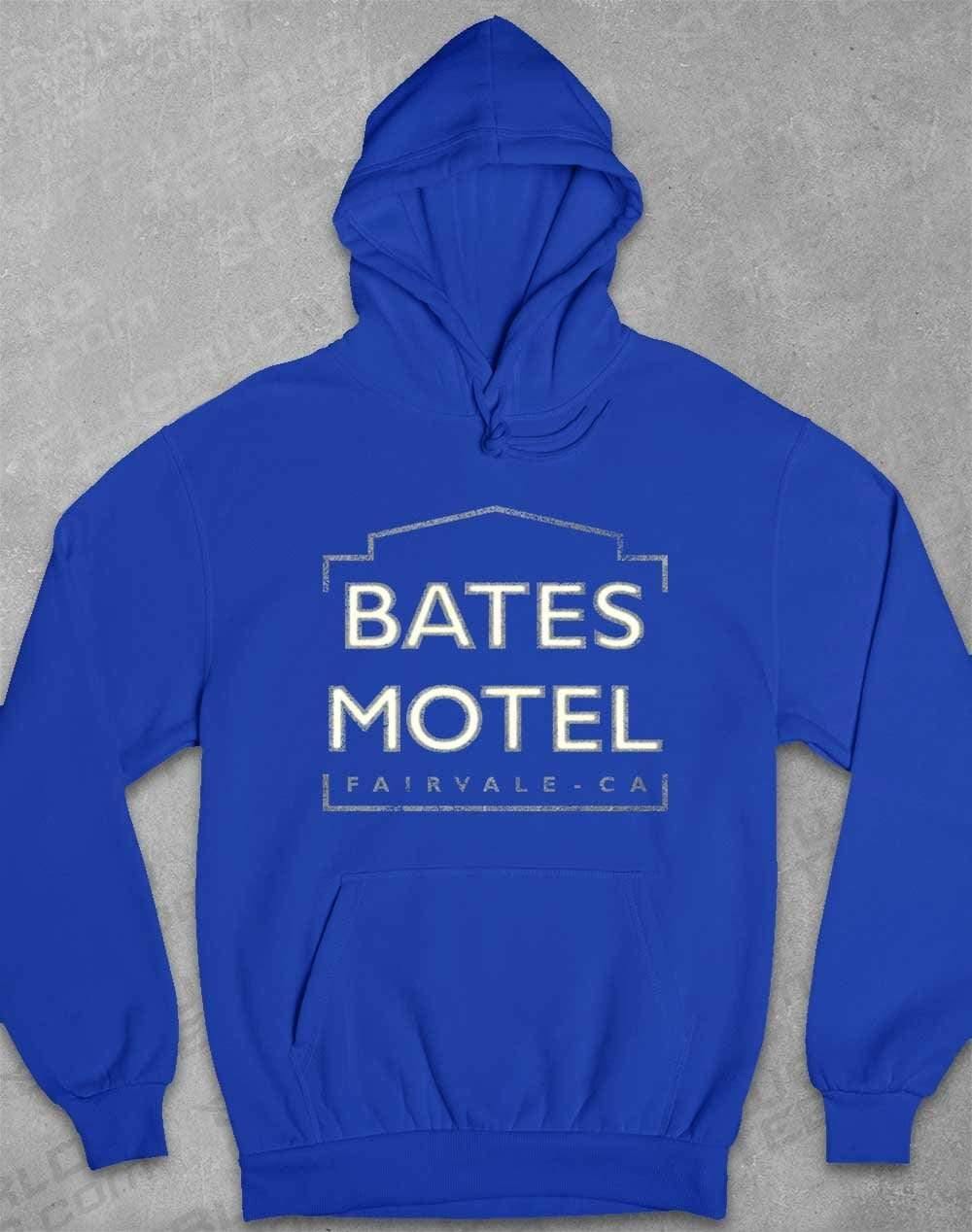Bates Motel Sign Hoodie XS / Royal Blue - Off World Tees