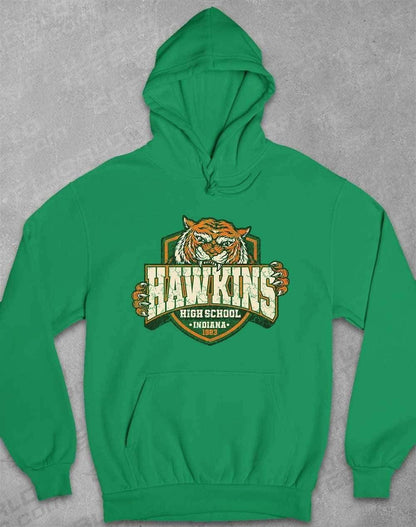 Hawkins High School Tiger Logo Hoodie XS / Irish Green  - Off World Tees