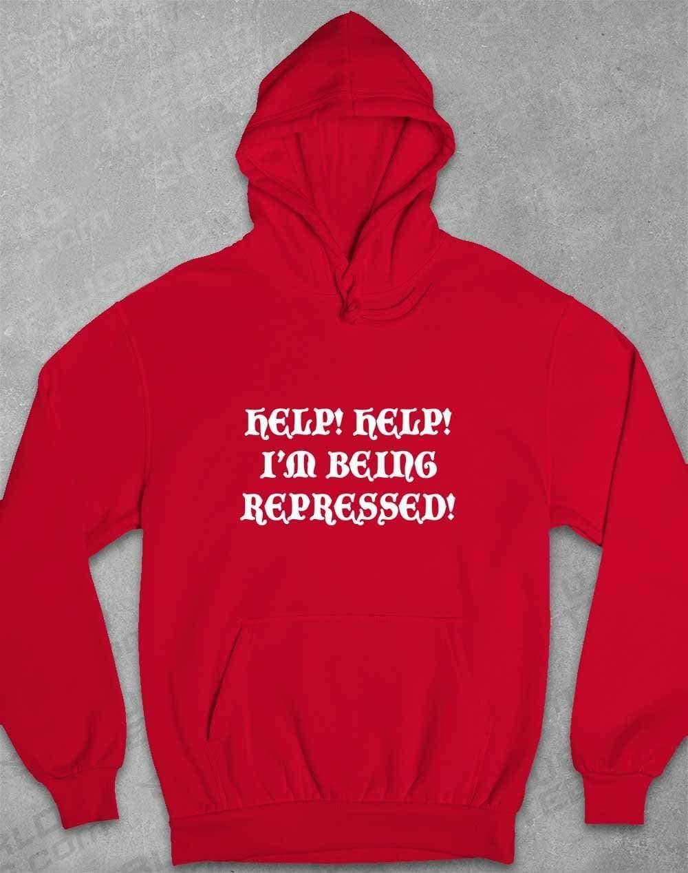 Help I'm Being Repressed Hoodie XS / Fire Red - Off World Tees