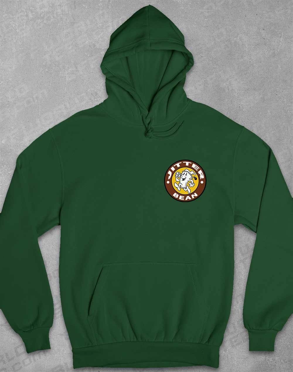 Jitter Bean Pocket Print Hoodie XS / Bottle Green - Off World Tees