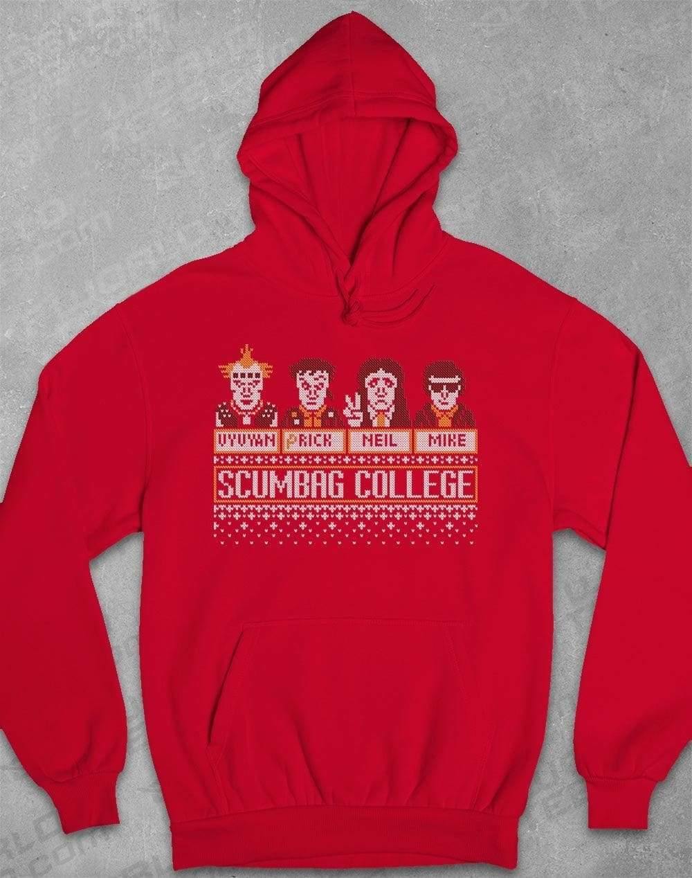 Scumbag College Festive Knitted-Look Hoodie XS / Fire Red - Off World Tees