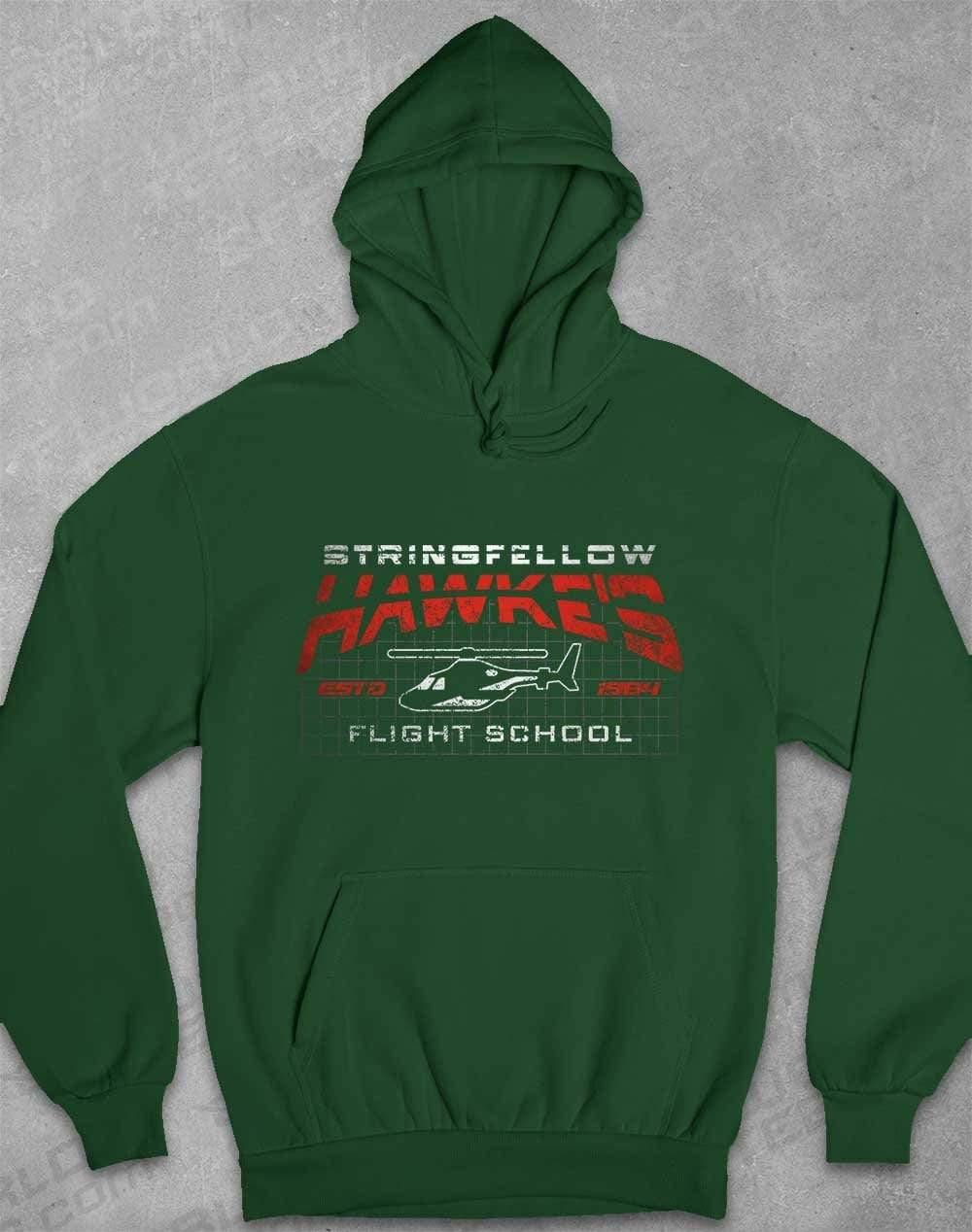 Stringfellow Hawke's Flight School 1984 Hoodie XS / Bottle Green - Off World Tees