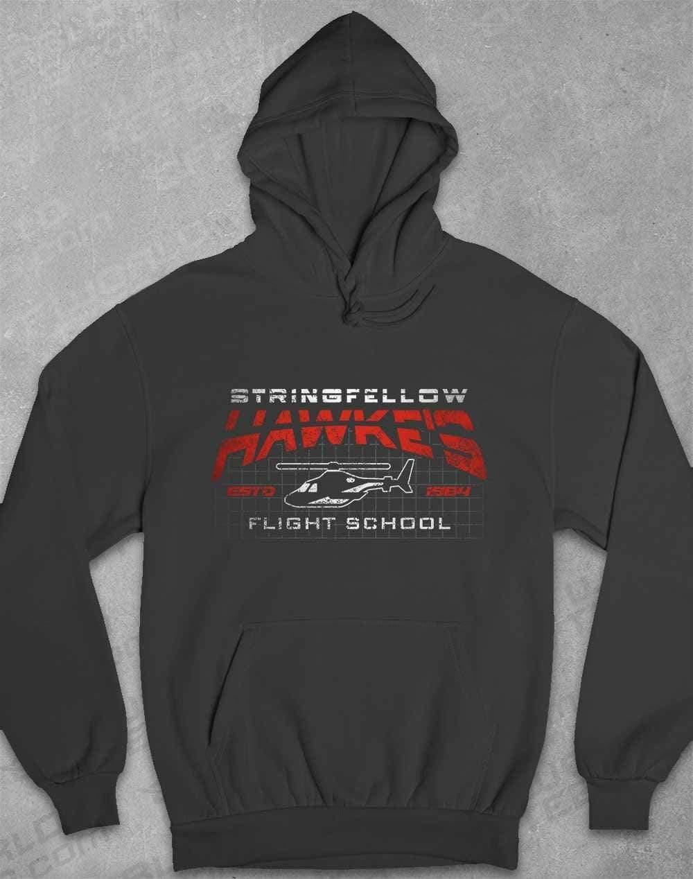 Stringfellow Hawke's Flight School 1984 Hoodie XS / Charcoal - Off World Tees