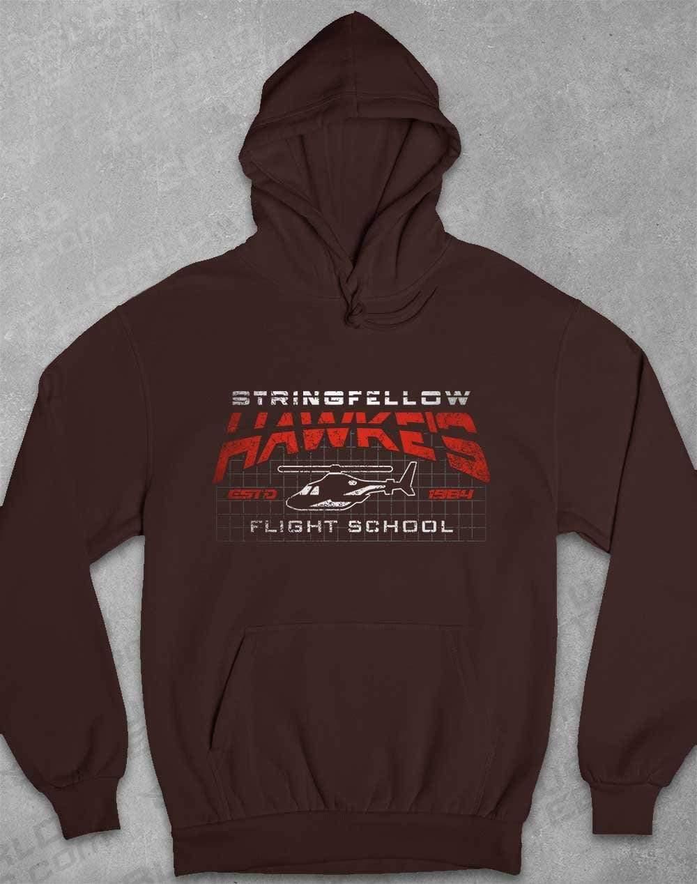 Stringfellow Hawke's Flight School 1984 Hoodie XS / Hot Chocolate - Off World Tees