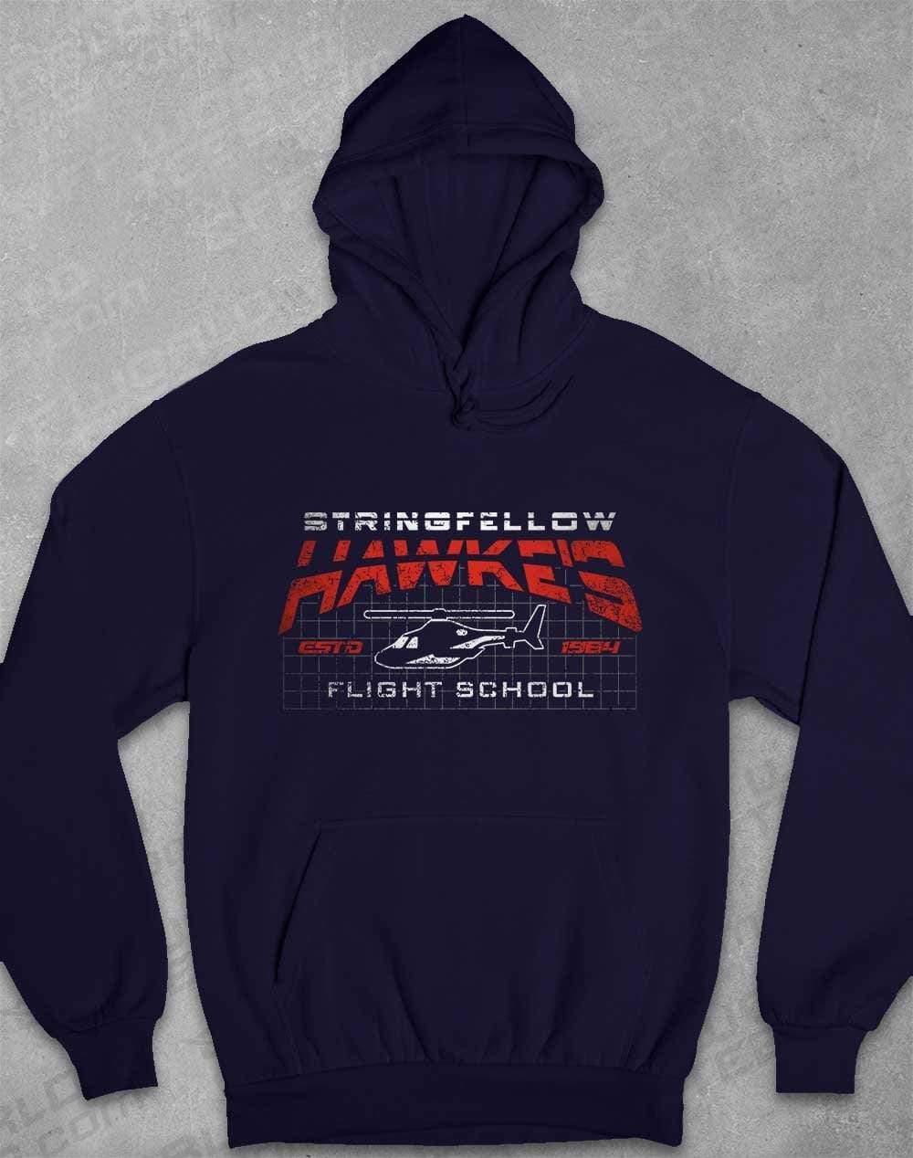 Stringfellow Hawke's Flight School 1984 Hoodie XS / Oxford Navy - Off World Tees