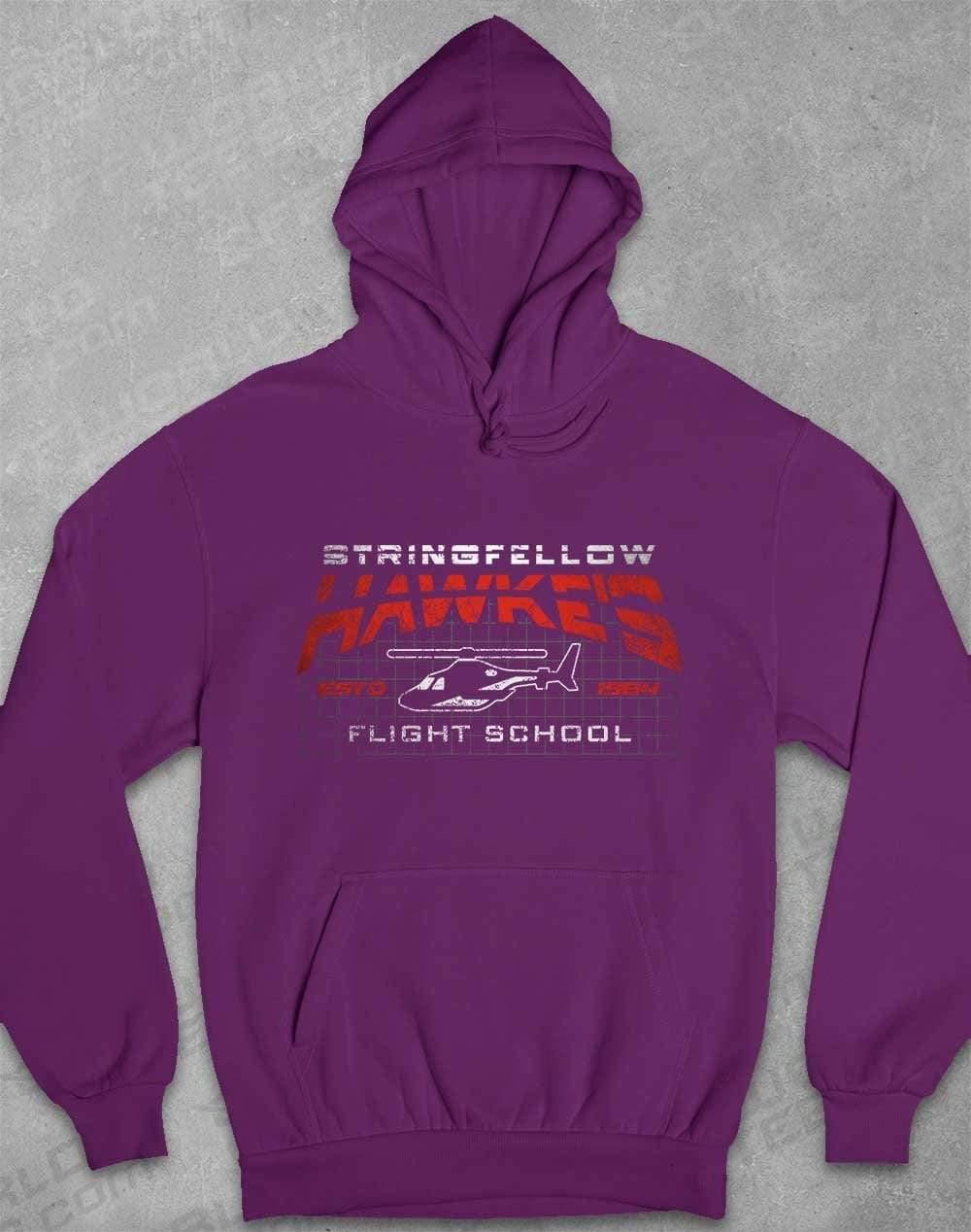 Stringfellow Hawke's Flight School 1984 Hoodie XS / Plum - Off World Tees