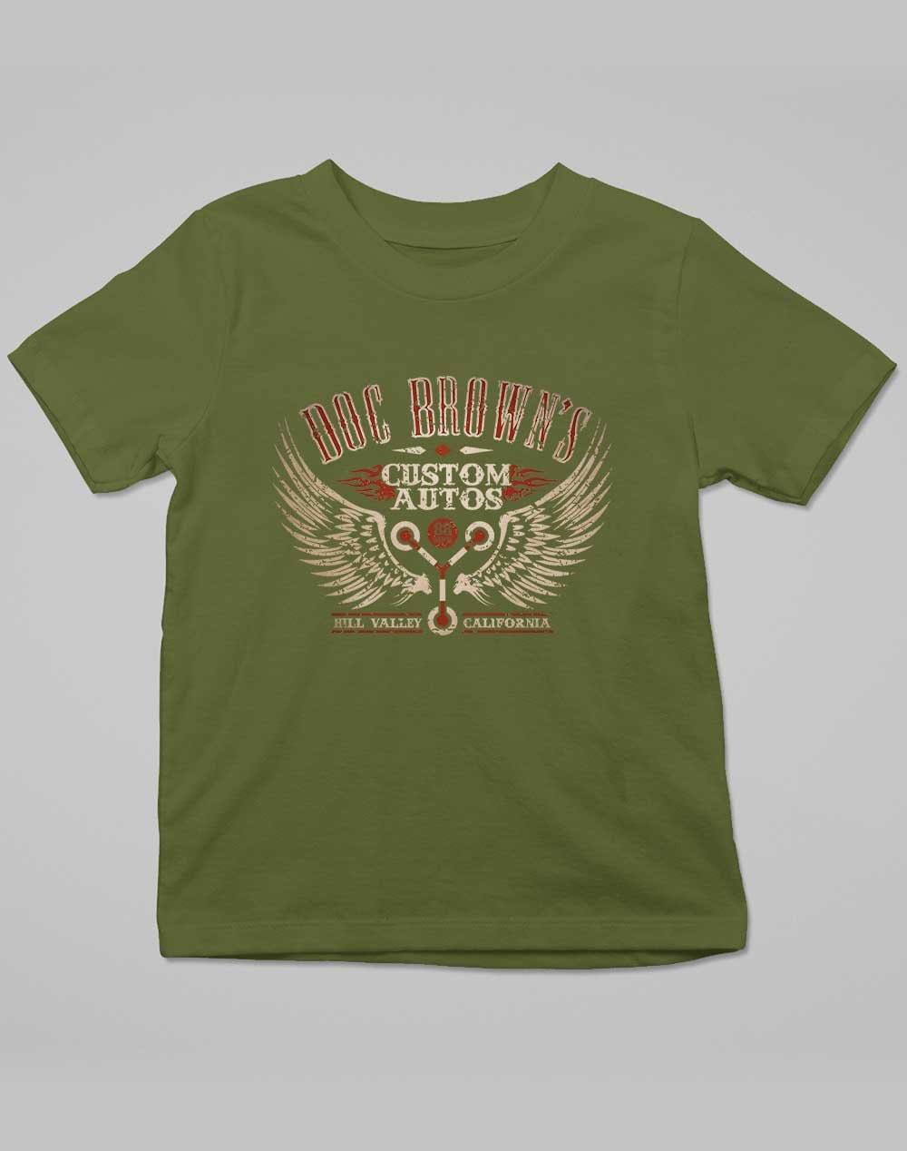 Doc Brown's Custom Autos Kids T-Shirt 3-4 years / Army - Off World Tees