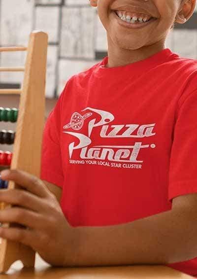 Pizza Planet Distressed Logo Kids T-Shirt - Off World Tees
