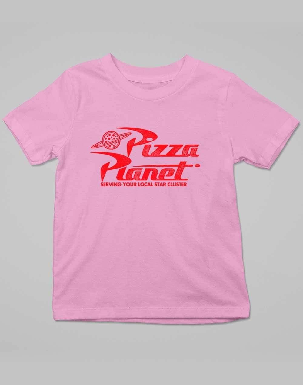 Pizza Planet Distressed Logo Kids T-Shirt 3-4 years / Pale Pink - Off World Tees