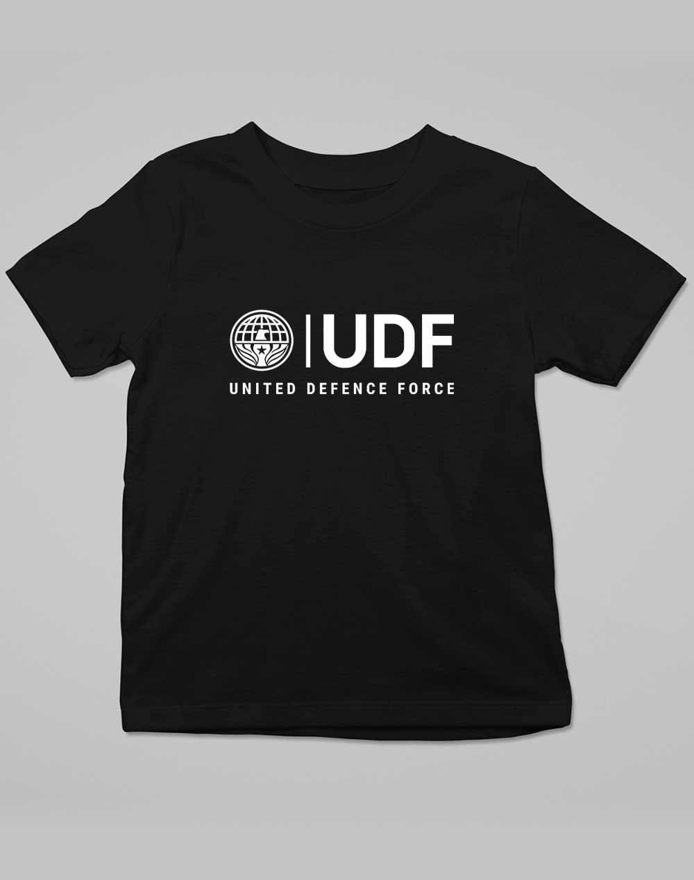 UDF United Defense Force Kids T-Shirt 3-4 years / Deep Black - Off World Tees