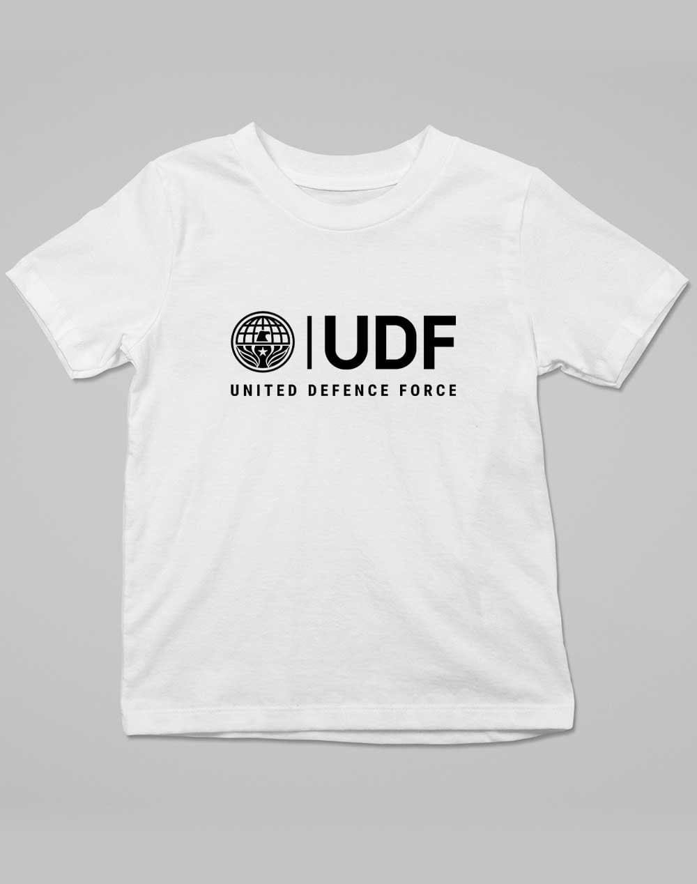 UDF United Defense Force Kids T-Shirt 3-4 years / White - Off World Tees
