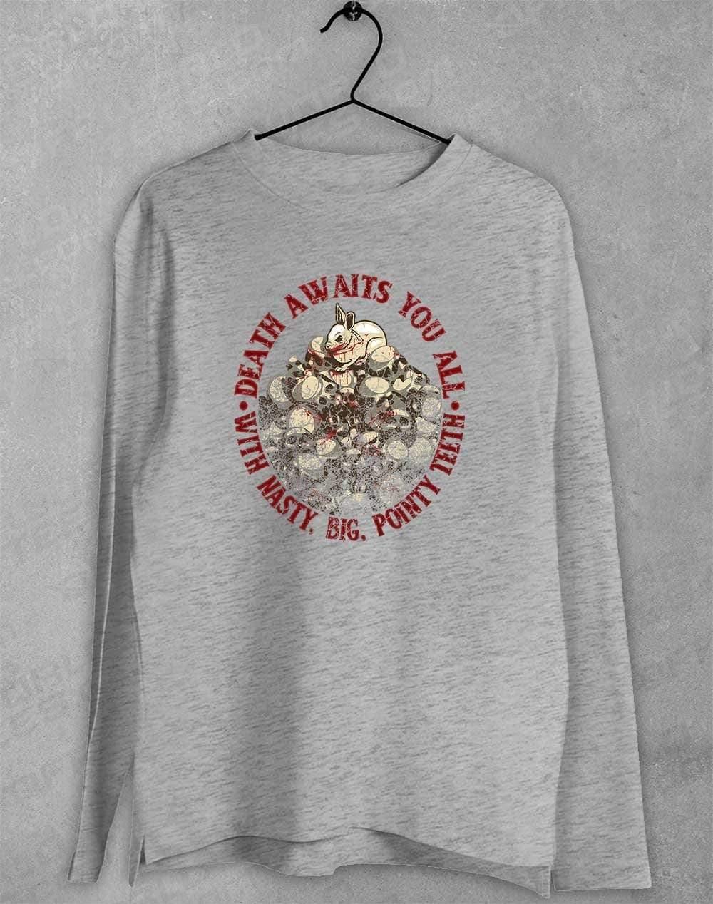 Death Awaits You Long Sleeve T-Shirt S / Sport Grey - Off World Tees