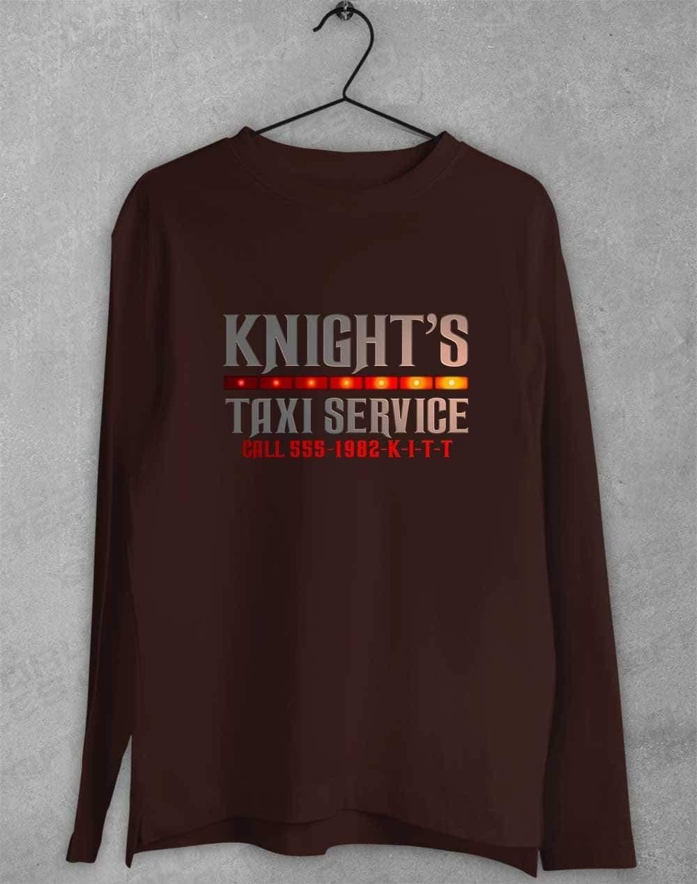 Knight's Taxi Sevice Long Sleeve T-Shirt S / Dark Chocolate - Off World Tees