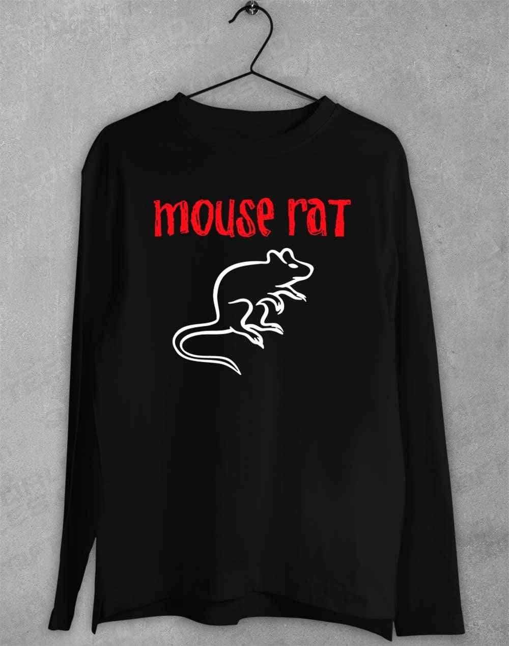 Mouse Rat Text Logo Long Sleeve T-Shirt S / Black - Off World Tees